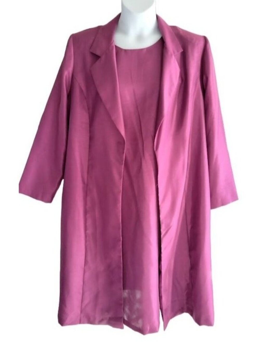 Blair Plus Size 22W Dress & Jacket Set Pink 2-Piece Suit Notch Lapel Open Front - Picture 2 of 10